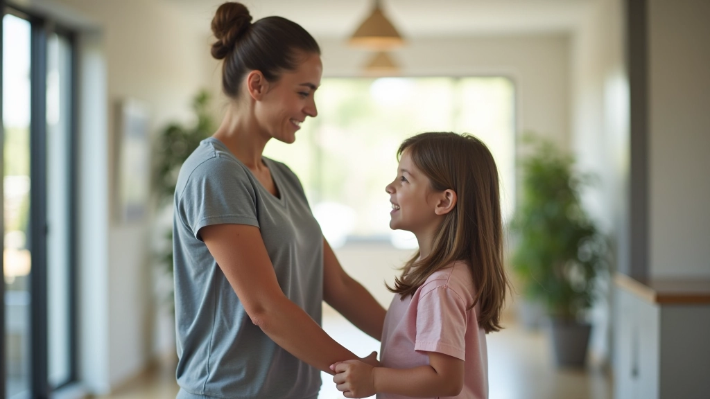 Parent picking up child from after-school program at end of day