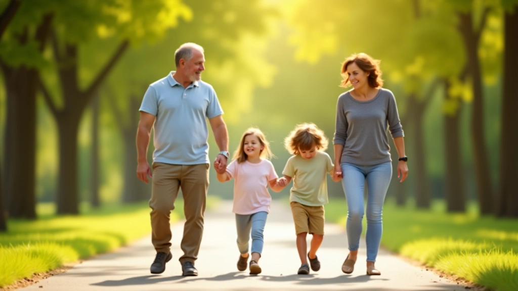Parent and child exercising together during family fitness routine