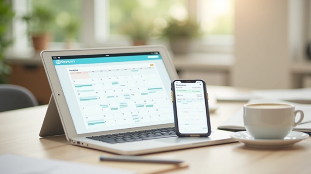 Family coordination platform displayed on tablet showing integrated scheduling system