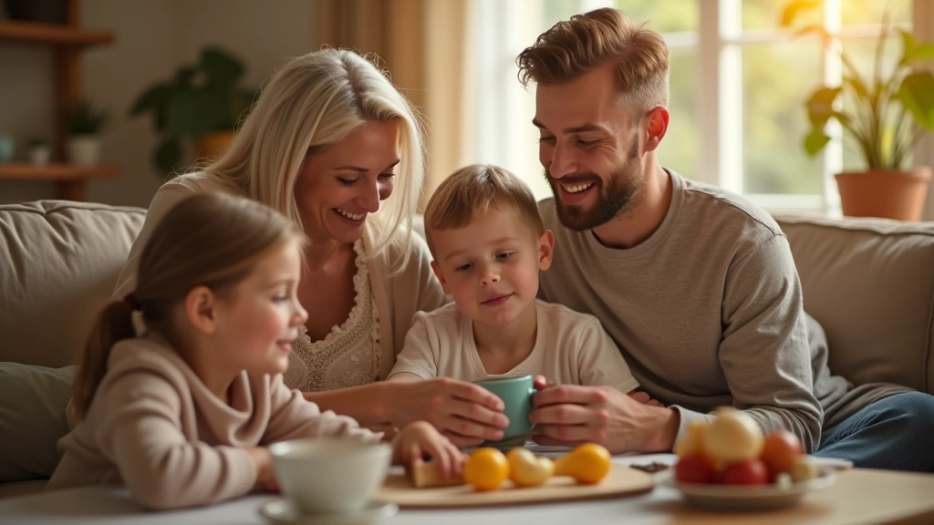 Family members of different generations gathering together in a living room