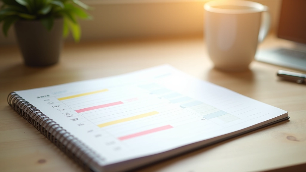 Open weekly planner notebook with organized schedule and notes